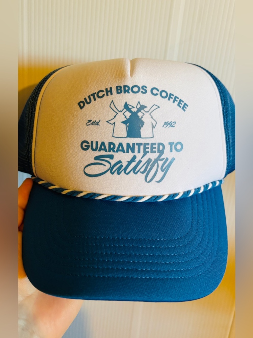 Dutch Bros Coffee Trucker Hat - White & Teal